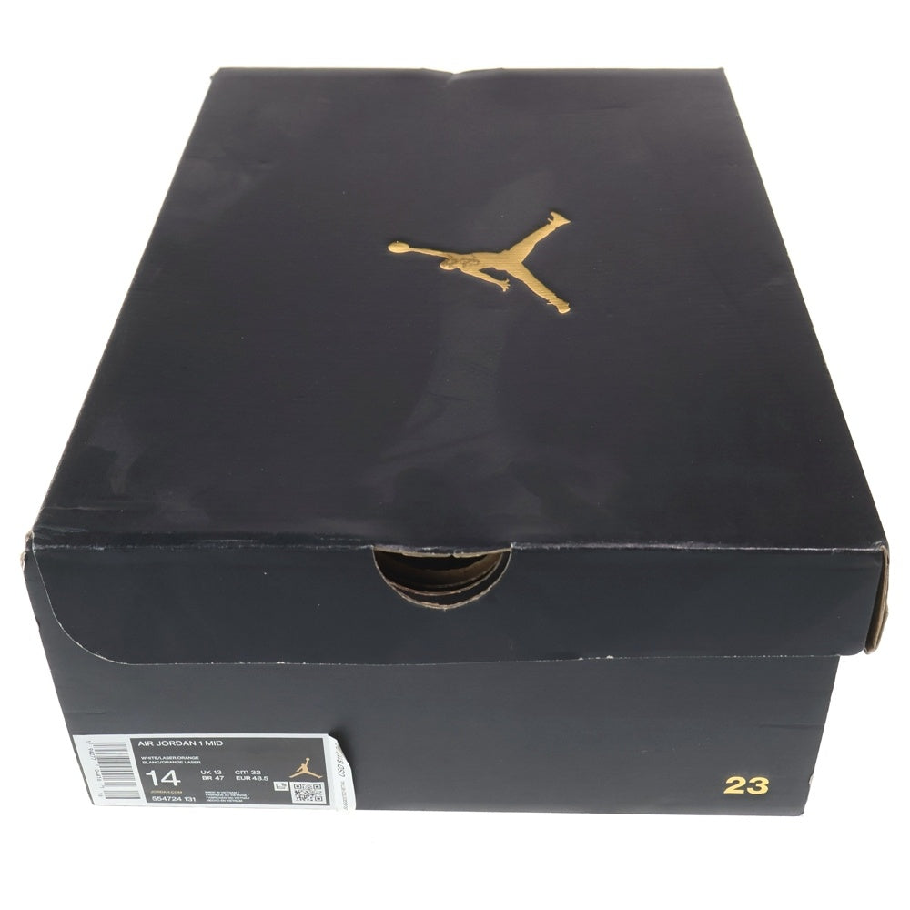 NIKE(ナイキ) AIR JORDAN 1 MID WHITE NAVY YELLOW エアジョーダン1 ミッドカットスニーカー ホワイト/ブルー US14/32cm 554724-131