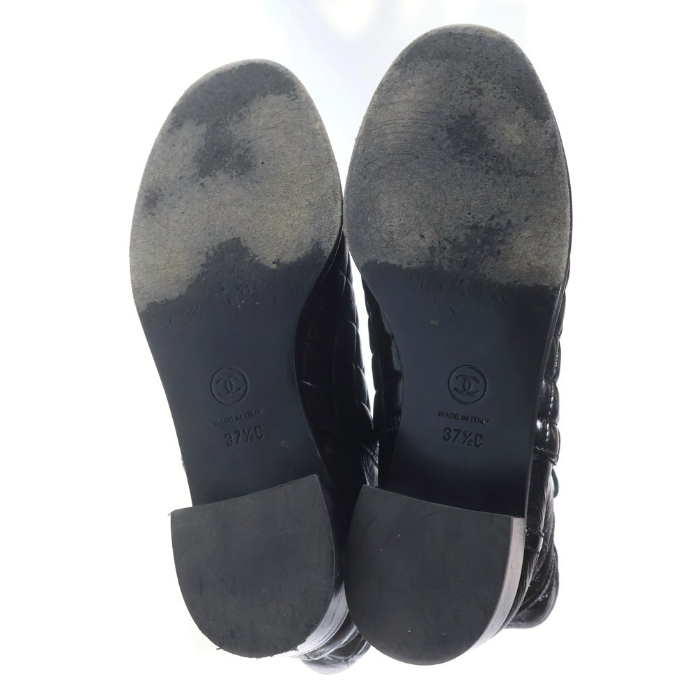 CHANEL(シャネル) マトラッセ ココマーク レザー ショートブーツ ブラック レディース 37 1/2C