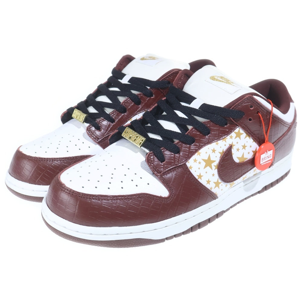 NIKE SB(ナイキエスビー) ×DUNK LOW OG QS GOLD STARS シュプリーム ダンク ゴールドスターズ ローカットスニーカー ホワイト/ブラウン US12/30cm DH3228-103