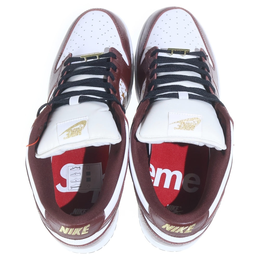 NIKE SB(ナイキエスビー) ×DUNK LOW OG QS GOLD STARS シュプリーム ダンク ゴールドスターズ ローカットスニーカー ホワイト/ブラウン US12/30cm DH3228-103