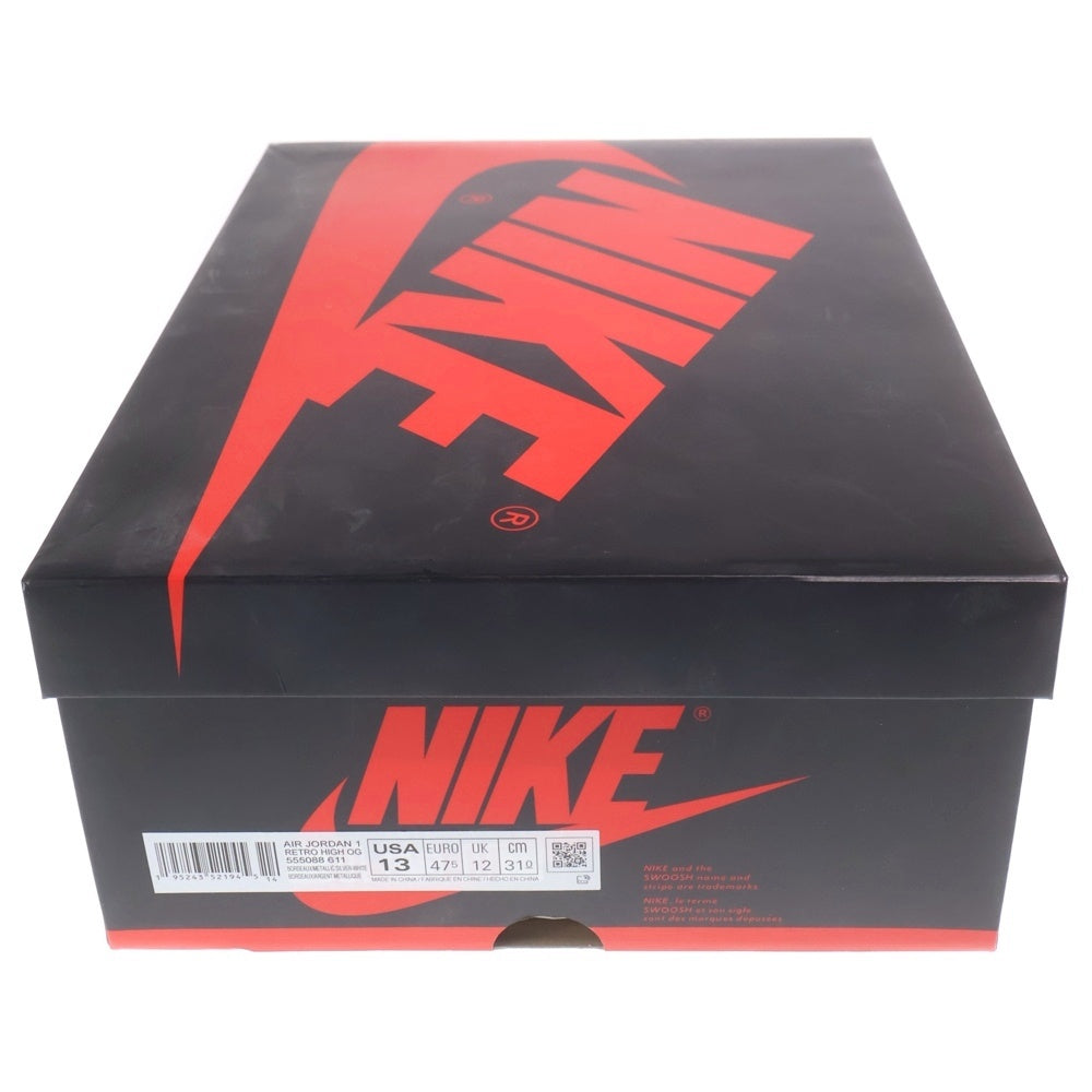 NIKE(ナイキ) AIR JORDAN 1 HIGH OG BORDEAUX エアジョーダン1 ハイカットスニーカー ホワイト/ボルドー US13/31cm 555088-611
