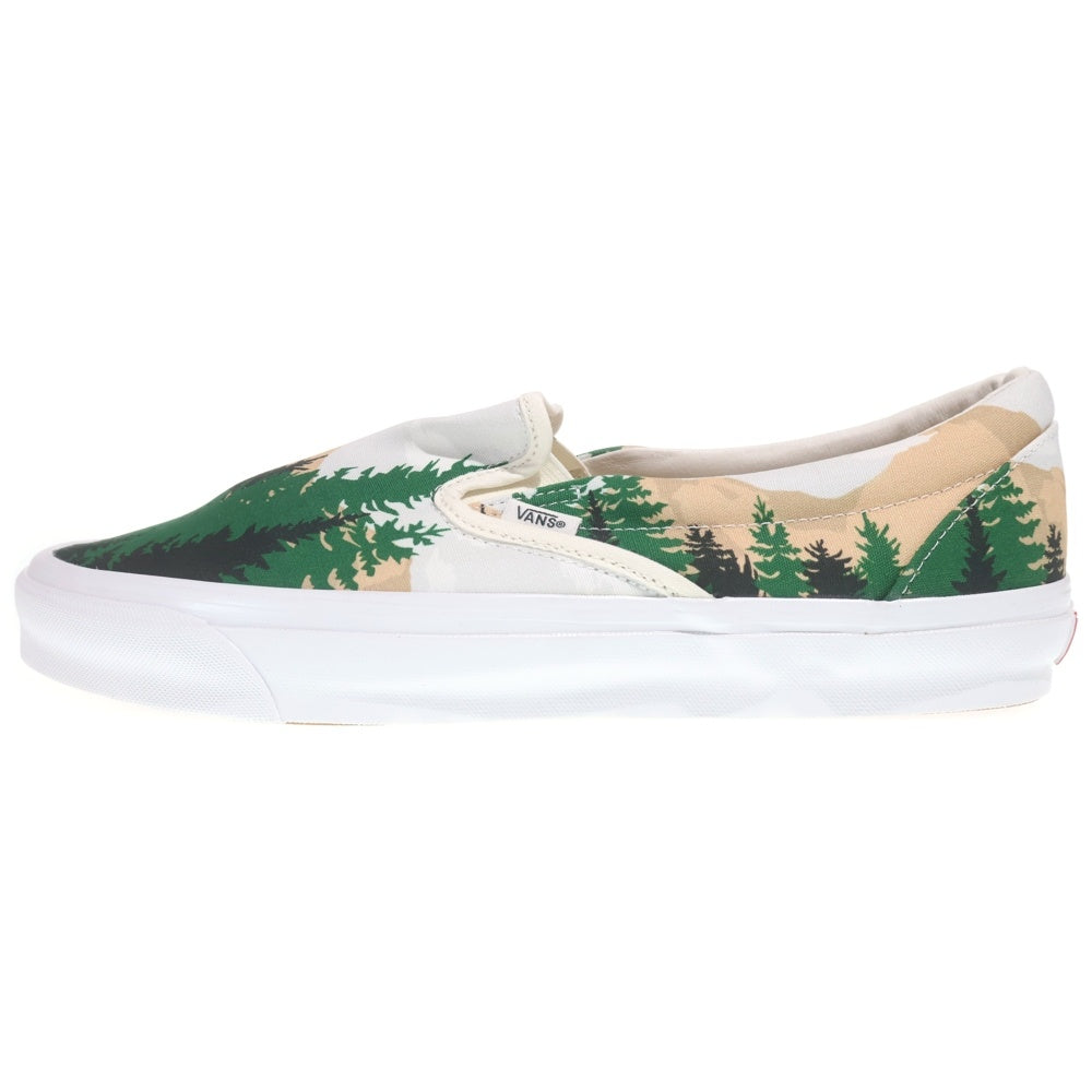 VANS(ヴァンズ) ×VAULT OG CLASSIC SLIP-ON LX TREESCAPE キス ボルト クラシック スリッポン ツリースケープ ローカットスニーカー ホワイト/グリーン US13/31cm VN0A45JK6CD