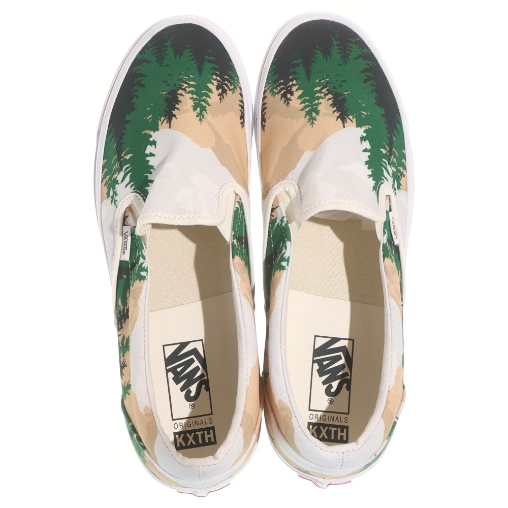 VANS(ヴァンズ) ×VAULT OG CLASSIC SLIP-ON LX TREESCAPE キス ボルト クラシック スリッポン ツリースケープ ローカットスニーカー ホワイト/グリーン US13/31cm VN0A45JK6CD