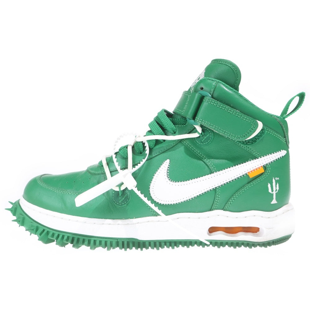 NIKE(ナイキ) ×OFF-WHITE AIR FORCE1 MID SP L THR オフホワイト エアフォース1 ミッドカットスニーカー グリーン US13/31cm DR0500-300