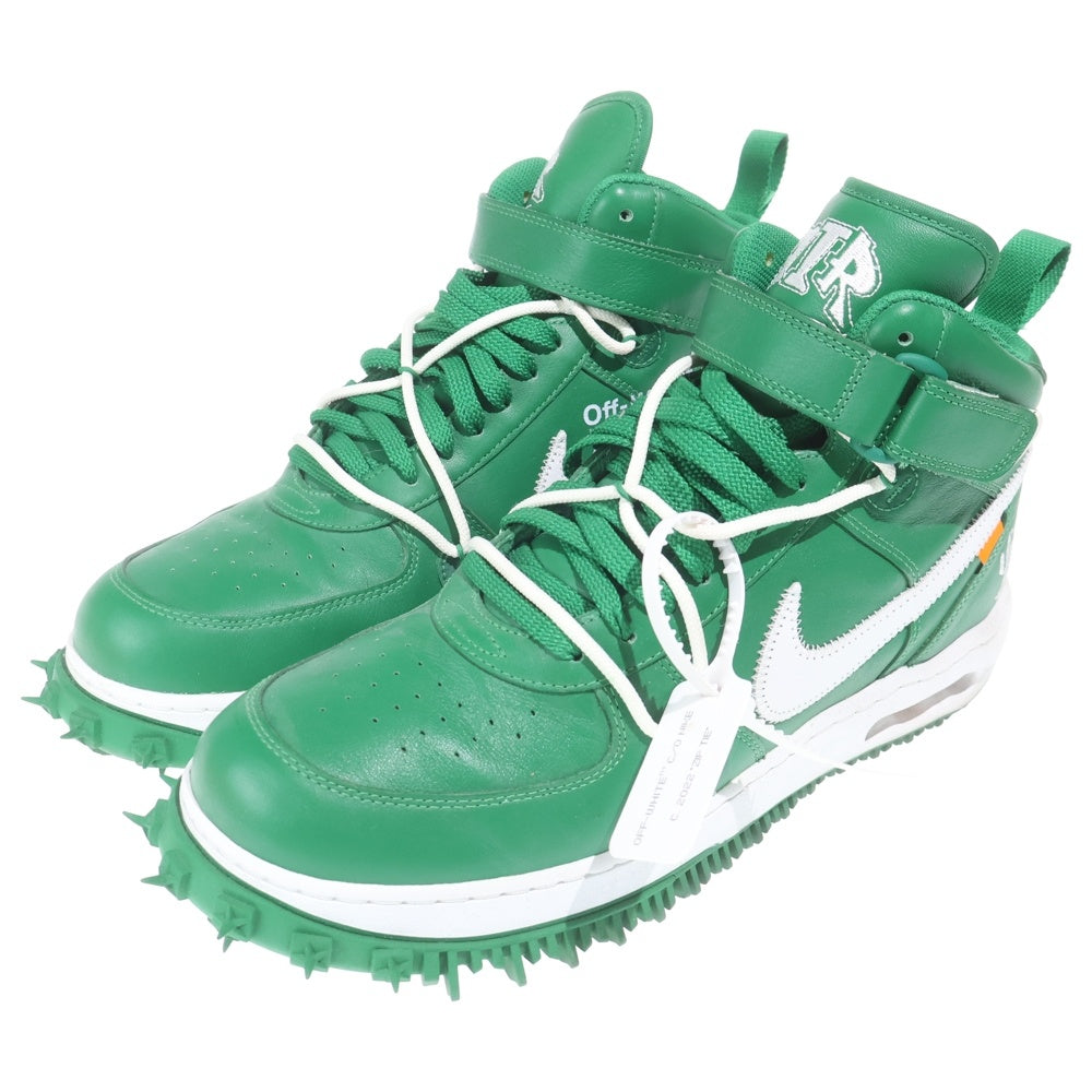 NIKE(ナイキ) ×OFF-WHITE AIR FORCE1 MID SP L THR オフホワイト エアフォース1 ミッドカットスニーカー グリーン US13/31cm DR0500-300