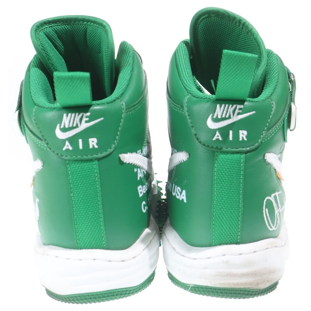NIKE(ナイキ) ×OFF-WHITE AIR FORCE1 MID SP L THR オフホワイト エアフォース1 ミッドカットスニーカー グリーン US13/31cm DR0500-300
