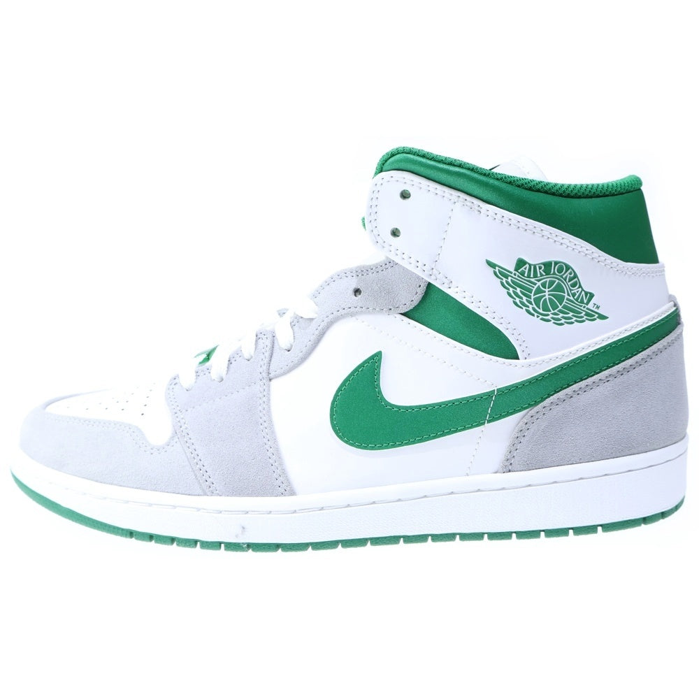 NIKE(ナイキ) AIR JORDAN 1 MID エアジョーダン1 ミッドカットスニーカー ホワイト/グレー/グリーン US13/31cm DC7294-103