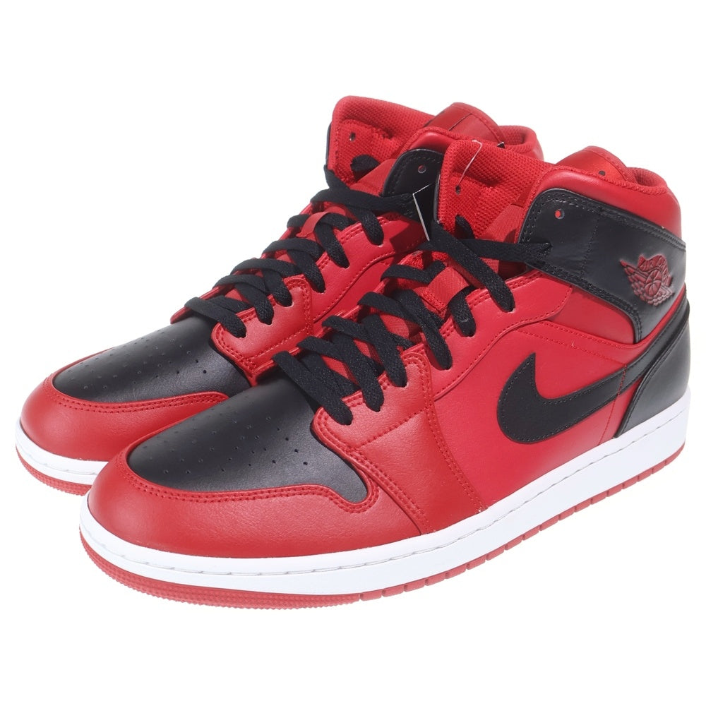 NIKE(ナイキ) AIR JORDAN 1 MID REVERSE BRED エアジョーダン1 リバースブレッド ミッドカットスニーカー ブラック/レッド US13/31cm 554724-660