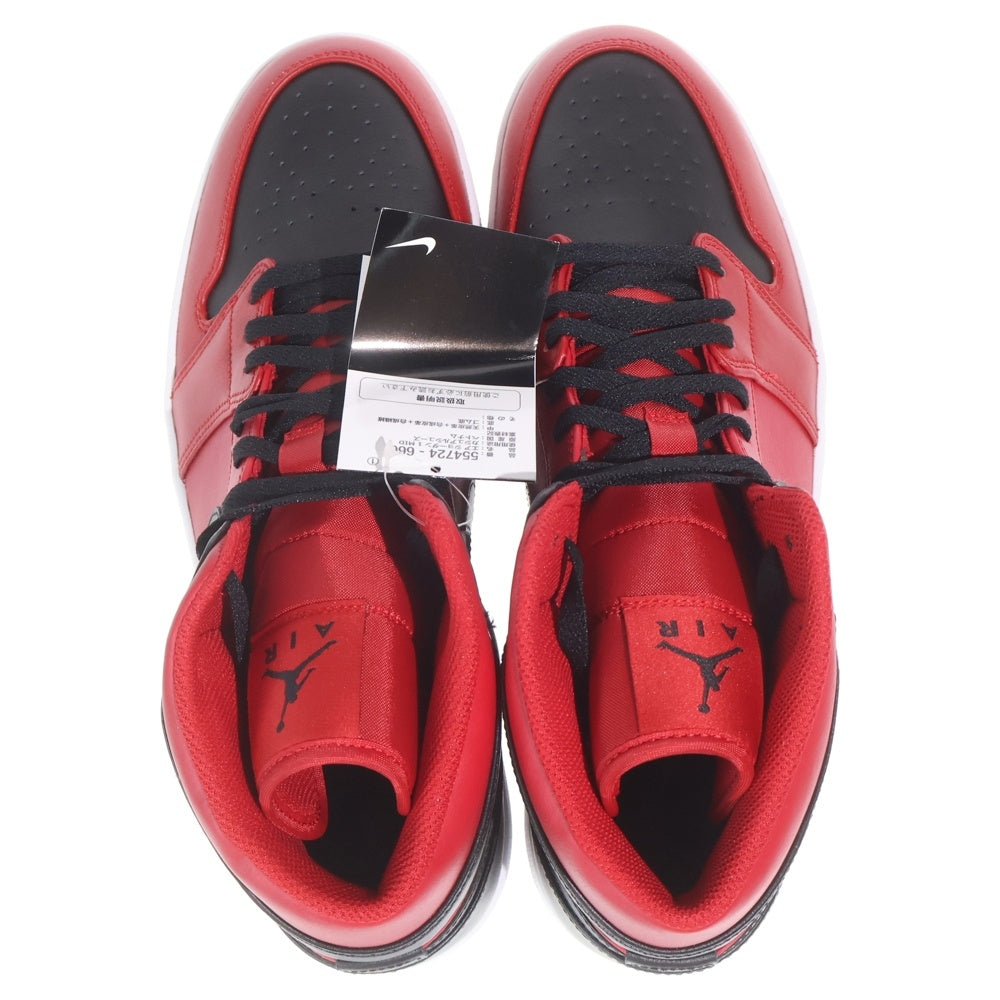 NIKE(ナイキ) AIR JORDAN 1 MID REVERSE BRED エアジョーダン1 リバースブレッド ミッドカットスニーカー ブラック/レッド US13/31cm 554724-660