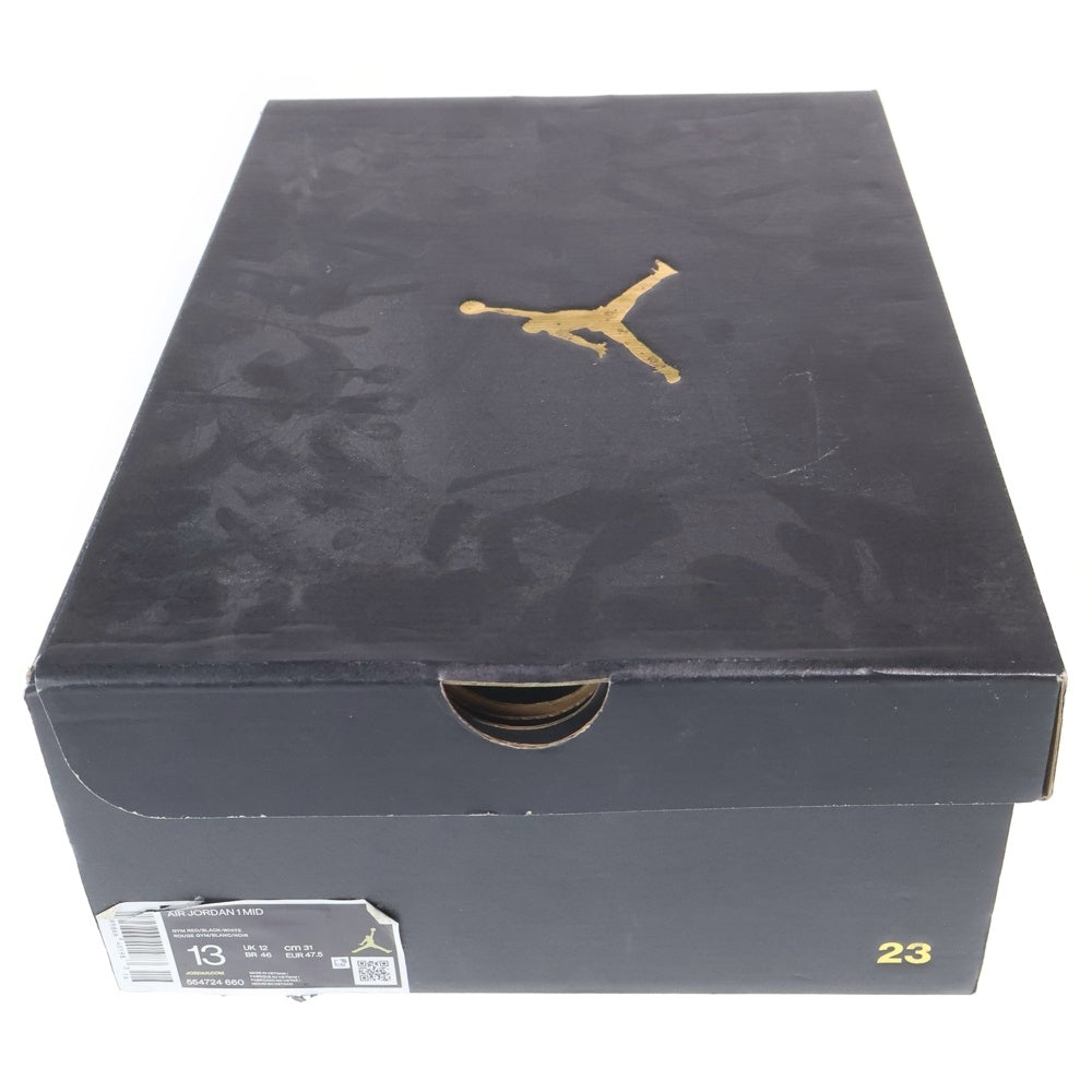 NIKE(ナイキ) AIR JORDAN 1 MID REVERSE BRED エアジョーダン1 リバースブレッド ミッドカットスニーカー ブラック/レッド US13/31cm 554724-660