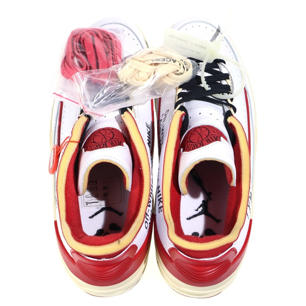 NIKE(ナイキ) ×OFF-WHITE AIR JORDAN 2 RETRO LOW SP オフホワイト エアジョーダン2 ローカットスニーカー ホワイト/レッド US12/30cm DJ4375-106