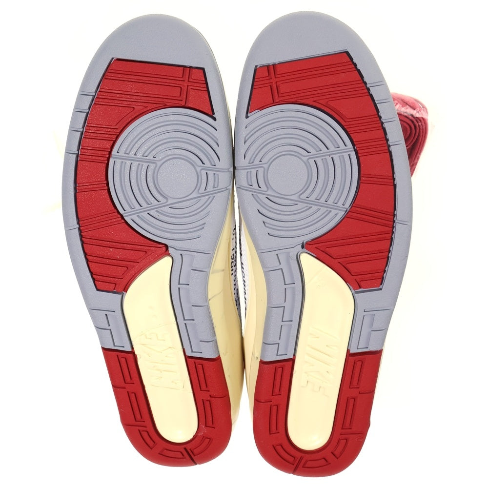 NIKE(ナイキ) ×OFF-WHITE AIR JORDAN 2 RETRO LOW SP オフホワイト エアジョーダン2 ローカットスニーカー ホワイト/レッド US12/30cm DJ4375-106