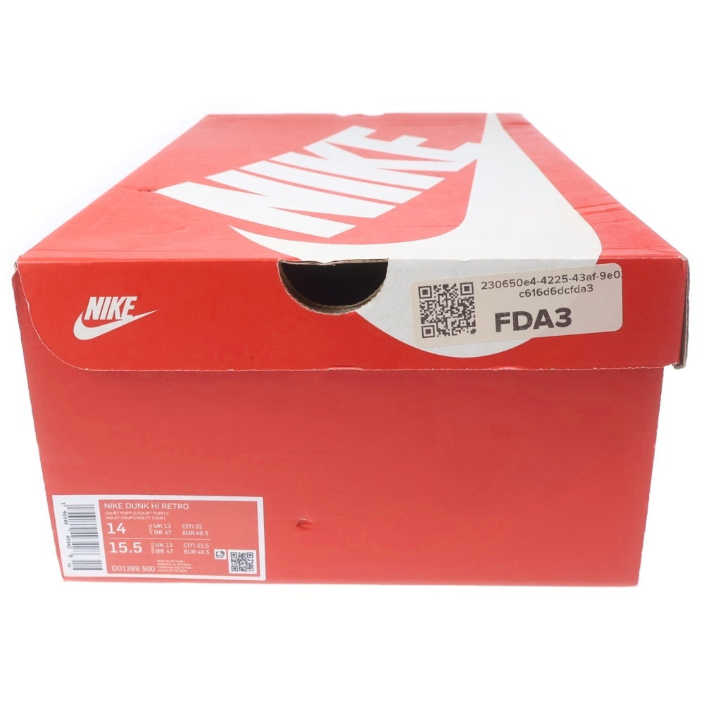 NIKE(ナイキ) DUNK HIGH RETRO LAKERS ダンク レトロ レイカーズ ハイカットスニーカー パープル/イエロー US14/32cm DD1399-500