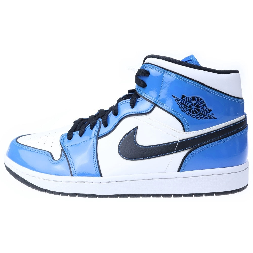 NIKE(ナイキ) AIR JORDAN 1 MID SE SIGNAL BLUE エアジョーダン1 シグナルブルー ミッドカットスニーカー ホワイト/ブルー US14/32cm DD6834-402