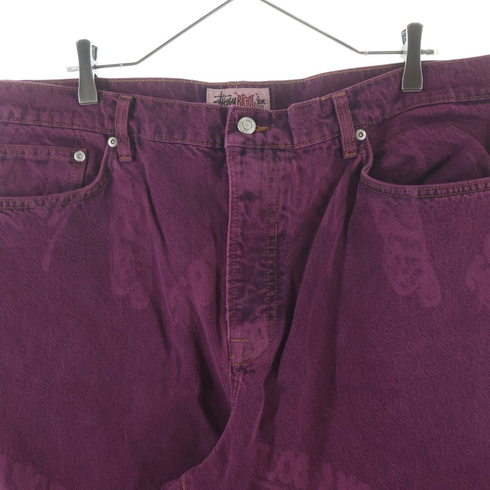 STUSSY(ステューシー) BIG OL JEAN 総柄 ルーズフィットジーンズ デニムパンツ パープル 116613