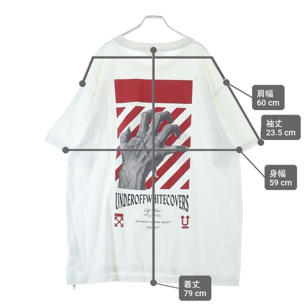 OFF-WHITE(オフホワイト) 19AW ×UNDERCOVER HAND DART S/S T-SHIRT アンダーカバー ハンドダート プリント クルーネック 半袖Tシャツ カットソー ホワイト OMAA061G19877011