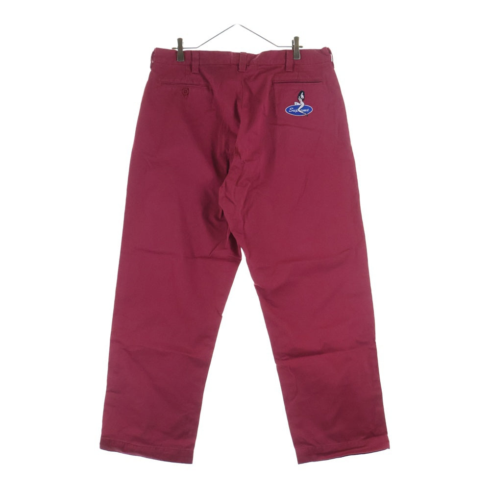 SUPREME(シュプリーム) 21SS Pin Up Chino Pant ピンアップ ロゴ刺繍 チノパンツ レッド