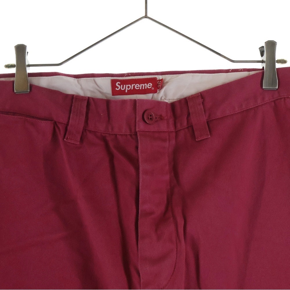 SUPREME(シュプリーム) 21SS Pin Up Chino Pant ピンアップ ロゴ刺繍 チノパンツ レッド
