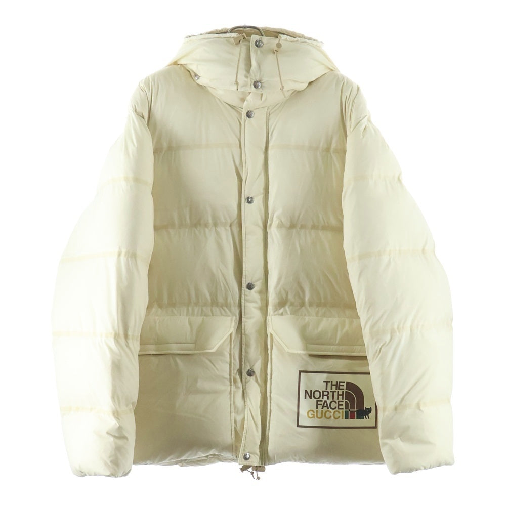 GUCCI(グッチ) 21AW×THE NORTH FACE ノースフェイス ロゴワッペンダウンジャケット ベージュ/アイボリー 663753 XAAC0