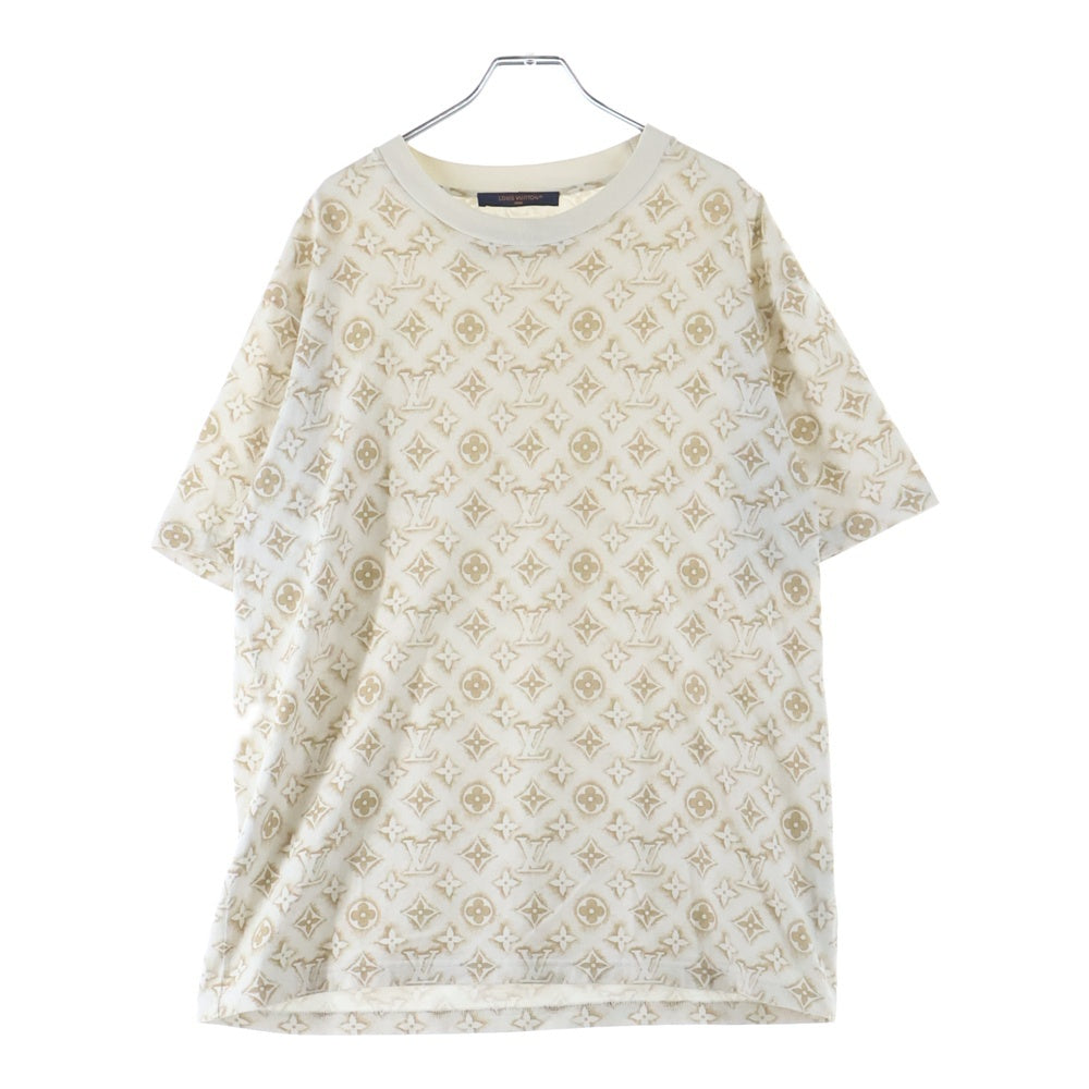 LOUIS VUITTON(ルイヴィトン) 23AW モノグラムプリント半袖Tシャツ カットソー ホワイト/ベージュ RM232M NPG HPY15W