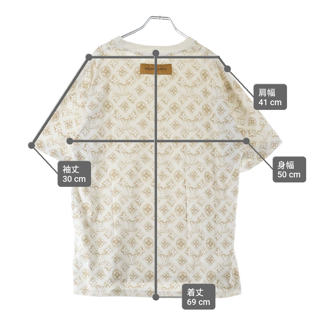LOUIS VUITTON(ルイヴィトン) 23AW モノグラムプリント半袖Tシャツ カットソー ホワイト/ベージュ RM232M NPG HPY15W