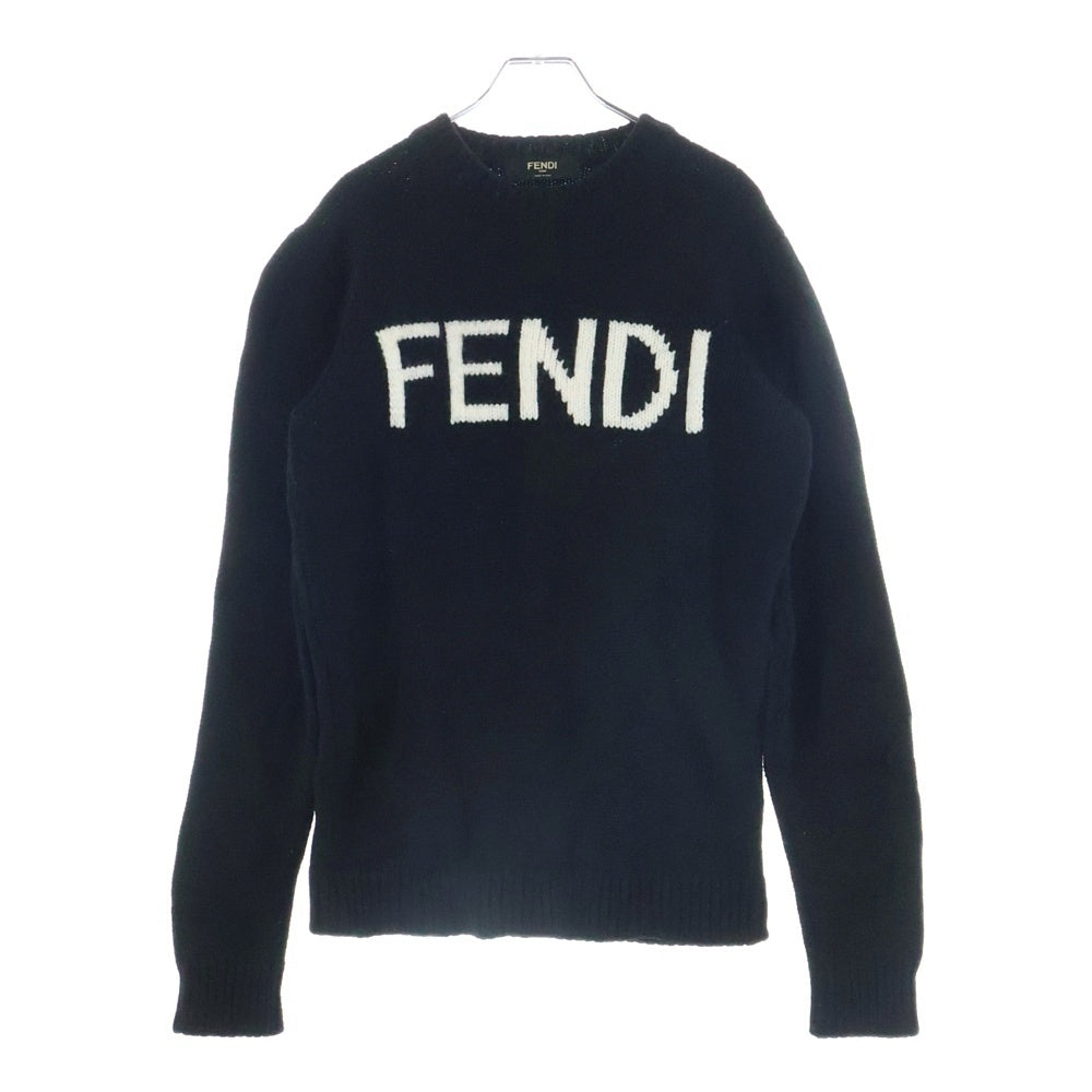 FENDI(フェンディ) フロントロゴ クルーネックニット セーター ブラック FZZ387 A3M3