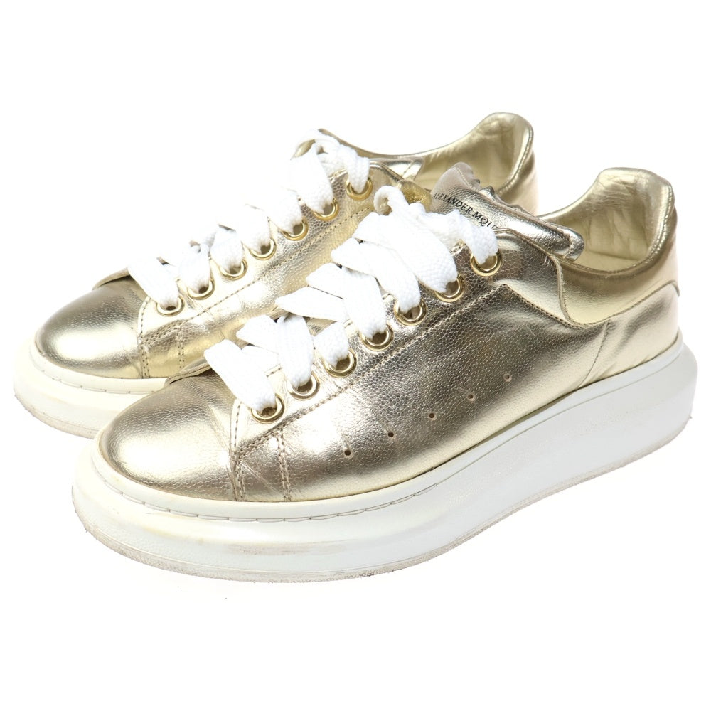 Alexander McQueen(アレキサンダーマックイーン) メタリック レザー ローカットスニーカー ゴールド レディース