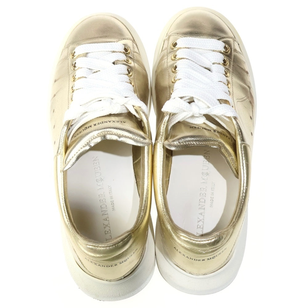 Alexander McQueen(アレキサンダーマックイーン) メタリック レザー ローカットスニーカー ゴールド レディース