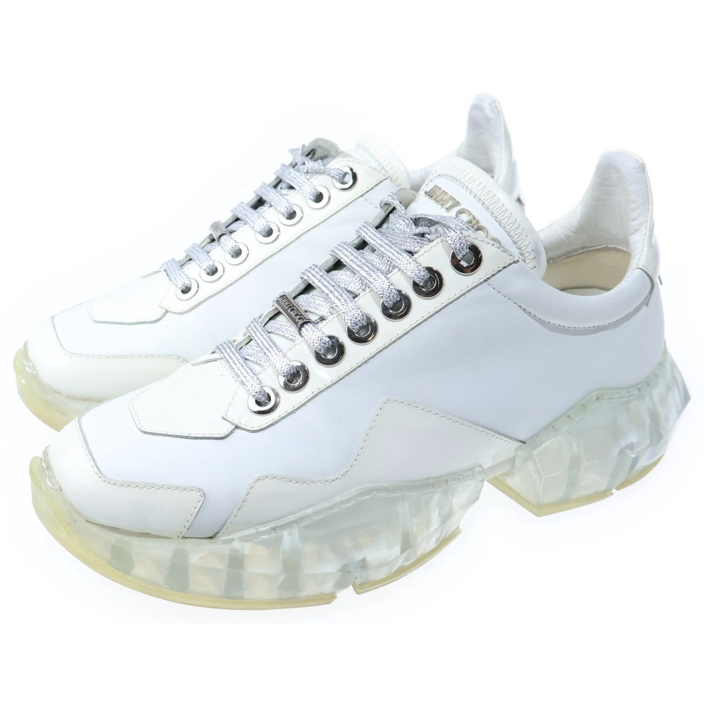 JIMMY CHOO(ジミーチュウ) ダイヤモンド レザー ローカットスニーカー ホワイト レディース