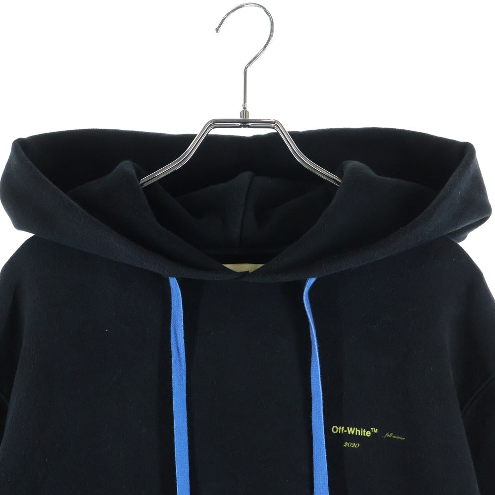 OFF-WHITE(オフホワイト) 19AW ACRYLIC ARROWS ペインティングロゴ スウェットプルオーバーパーカー ブラック OMBB034F19E30010