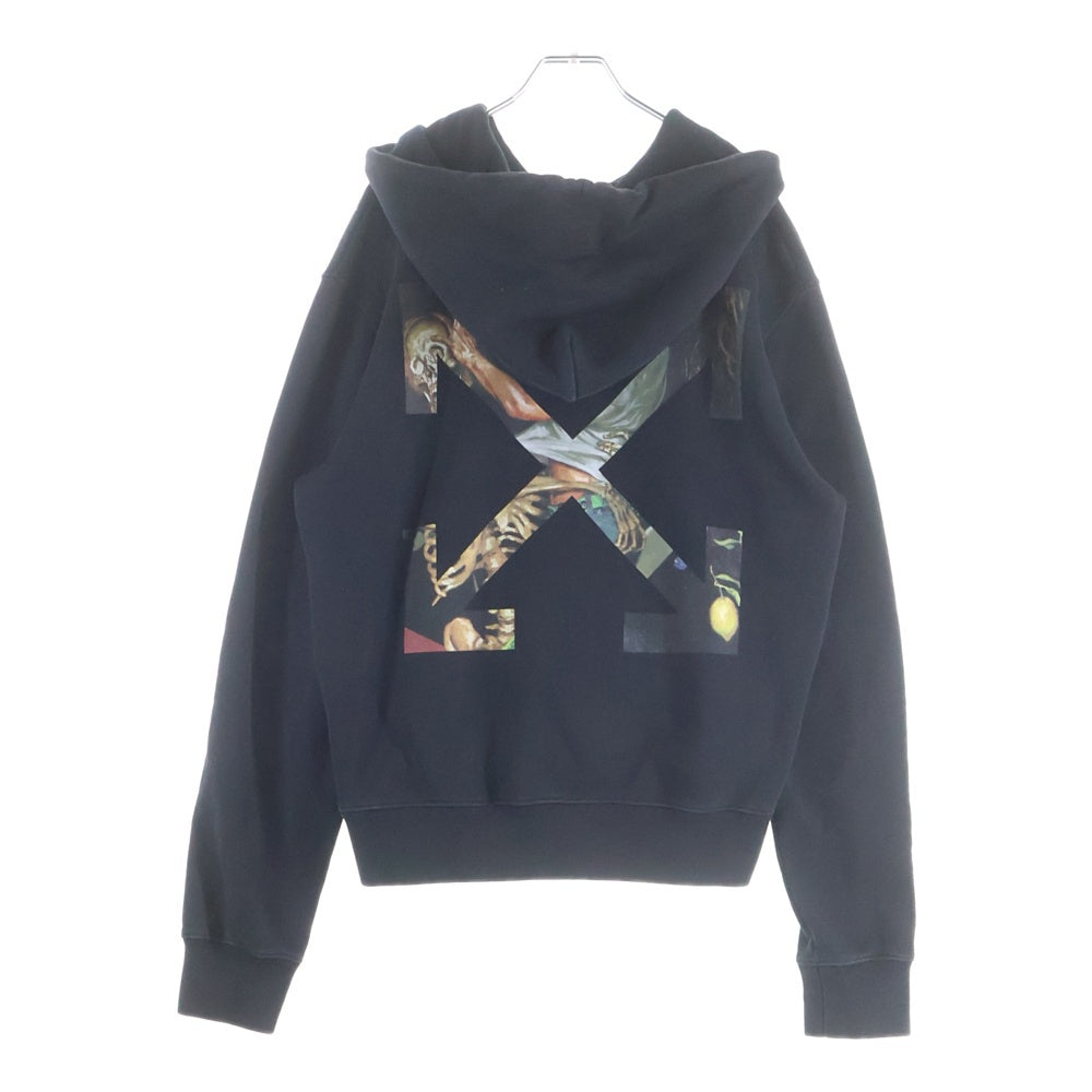 OFF-WHITE(オフホワイト) 20AW Pascal Arrow Hoodie バックロゴプリント スウェットプルオーバーパーカー ブラック OMBB034F20FLE004
