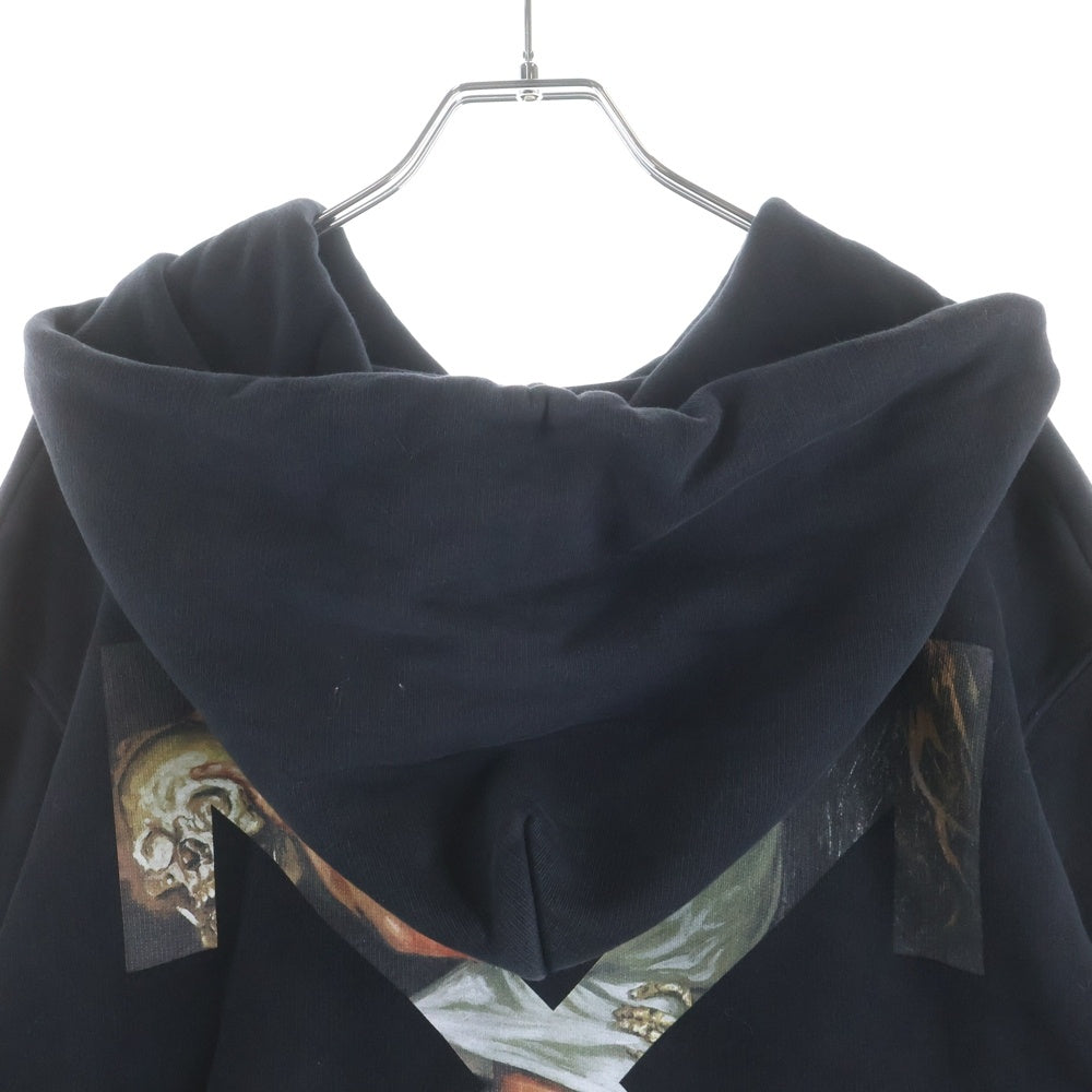 OFF-WHITE(オフホワイト) 20AW Pascal Arrow Hoodie バックロゴプリント スウェットプルオーバーパーカー ブラック OMBB034F20FLE004