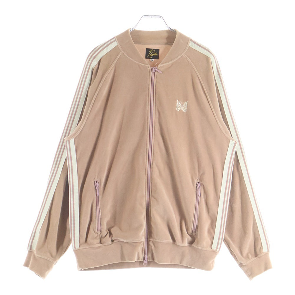 Needles(ニードルス) 23SS R.C. Track Jacket バタフライロゴ刺繍 ベロア トラックジャケット ピンク MR291