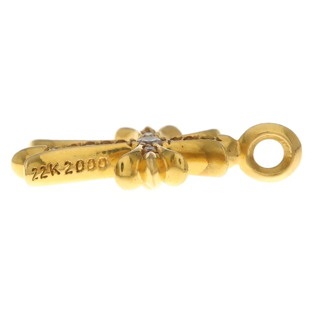 CHROME HEARTS(クロムハーツ) 22K TNY CRSF P/DIA タイニーファットクロス PAVEダイヤ ペンダントトップ ゴールド2300000BCA033