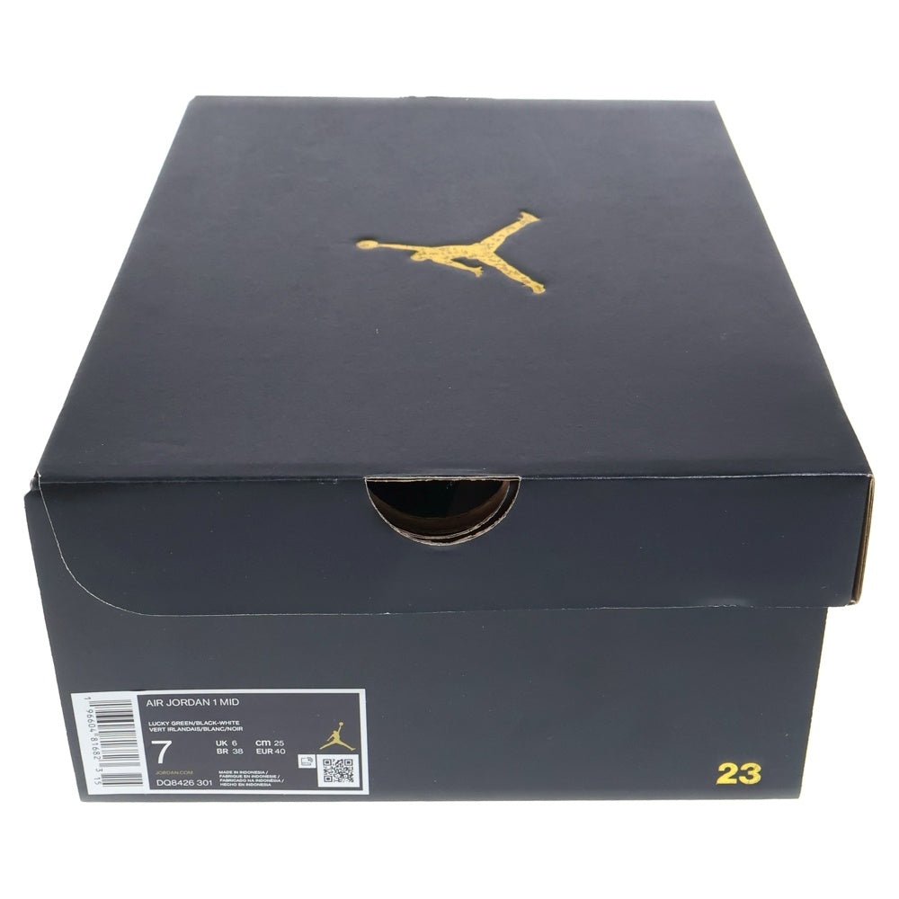 NIKE(ナイキ) AIR JORDAN 1 MID LUCKY GREEN エアジョーダン1 ミッド ラッキーグリーン ミッドカットスニーカー ホワイト/グリーン US7/25cm DQ8426-301
