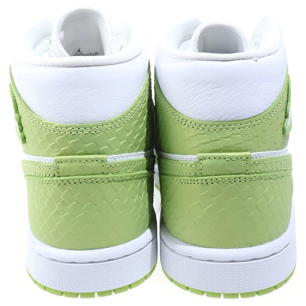 NIKE(ナイキ) WMNS AIR JORDAN 1 MID SE VIVID GREEN SNAKESKIN ィメンズ エア ジョーダン 1 ミッド ヴィヴィッド グリーン スネークスキン ハイカットスニーカー DV2959-113