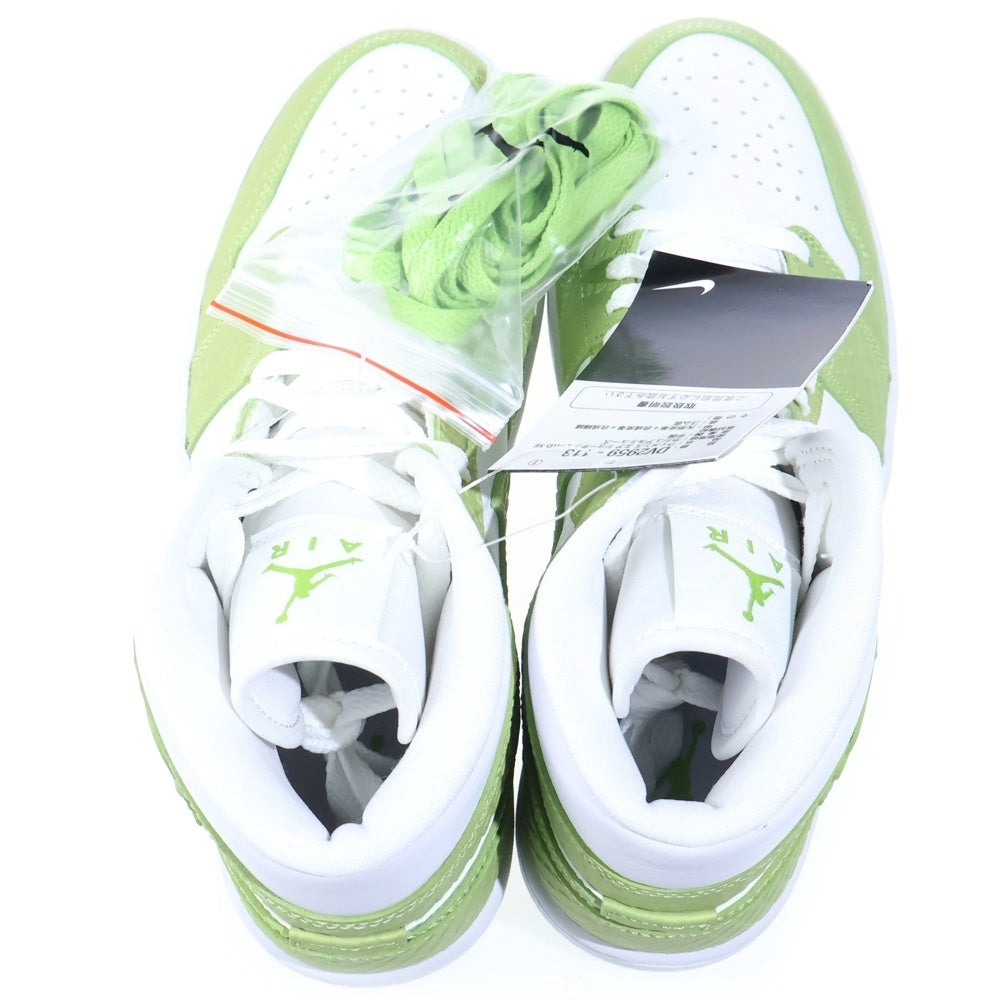 NIKE(ナイキ) WMNS AIR JORDAN 1 MID SE VIVID GREEN SNAKESKIN ィメンズ エア ジョーダン 1 ミッド ヴィヴィッド グリーン スネークスキン ハイカットスニーカー DV2959-113