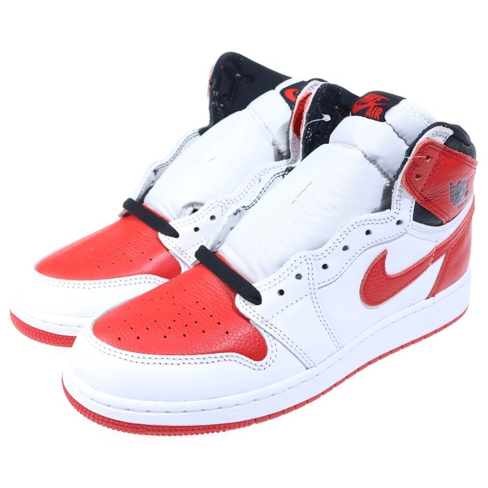 NIKE(ナイキ) AIR JORDAN 1 HIGH OG GS エアジョーダン1 ハイカットスニーカー レッド/ホワイト US7Y/25cm 575441-161