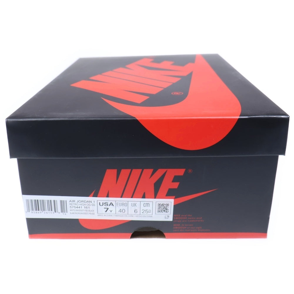 NIKE(ナイキ) AIR JORDAN 1 HIGH OG GS エアジョーダン1 ハイカットスニーカー レッド/ホワイト US7Y/25cm 575441-161
