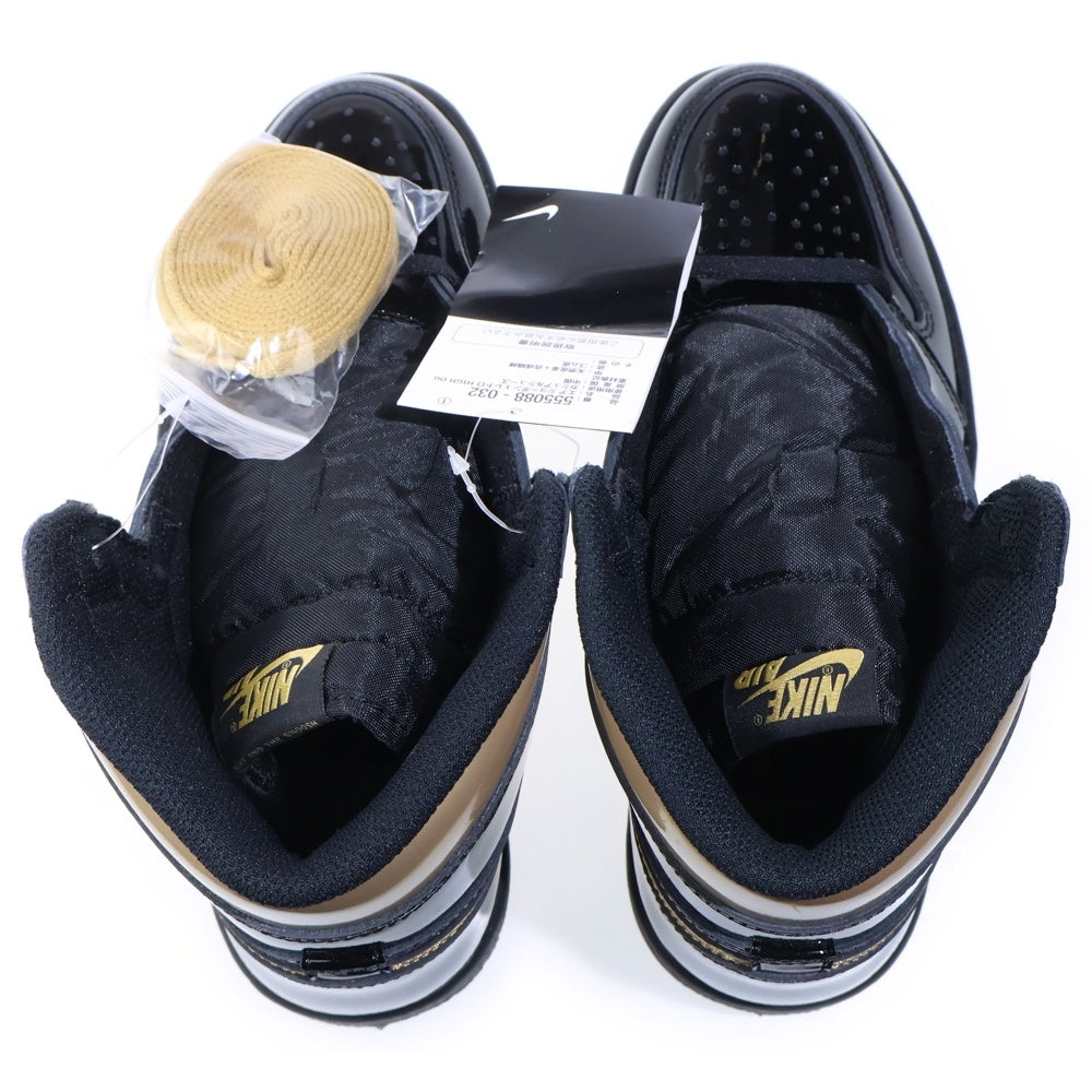 NIKE(ナイキ) AIR JORDAN 1 HIGH OG METALIC GOLD エアジョーダン1 メタリック ゴールド ハイカットスニーカー ブラック/ゴールド US7/25cm 555088-032