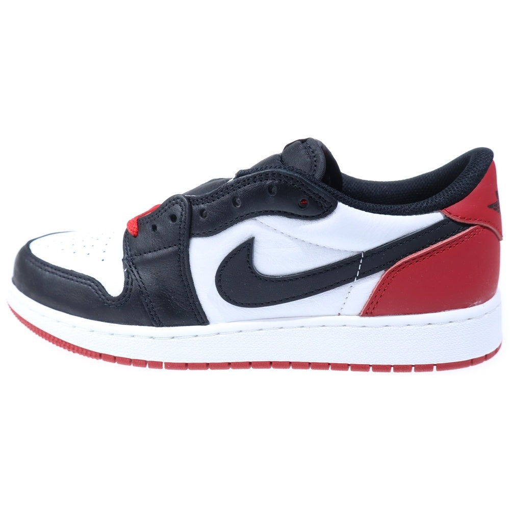 NIKE(ナイキ) AIR JORDAN 1 RETRO LOW OG GS エアジョーダン 1 ロー つま黒 ローカットスニーカーシューズ ブラック/レッド/ホワイト US7Y/25cm CZ0858-106