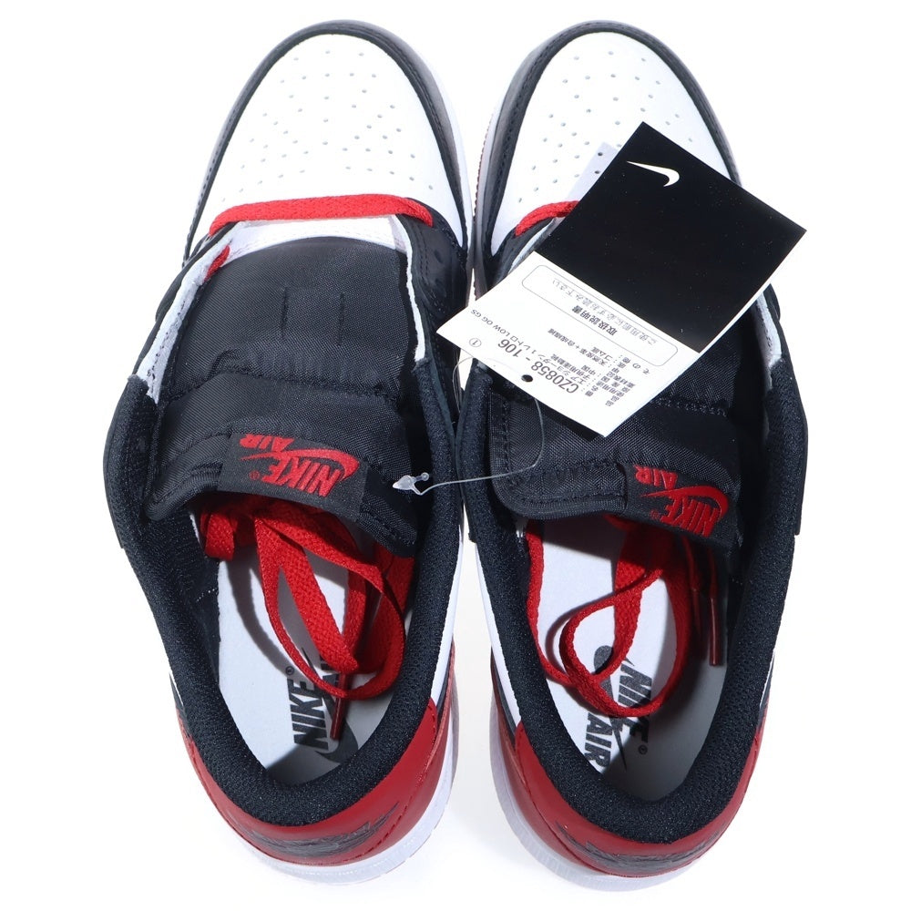 NIKE(ナイキ) AIR JORDAN 1 RETRO LOW OG GS エアジョーダン 1 ロー つま黒 ローカットスニーカーシューズ ブラック/レッド/ホワイト US7Y/25cm CZ0858-106
