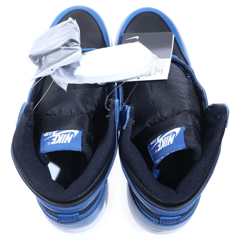 NIKE(ナイキ) AIR JORDAN 1 RETRO HIGH OG GS DARK MARINA BLUE エアジョーダン1 ダークマリーナブルー ハイカットスニーカー ブラック/ブルー 6Y/24.5cm 575441-404 レディース