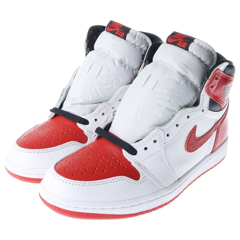NIKE(ナイキ) AIR JORDAN 1 HIGH OG HERITAGE エアジョーダン 1 ヘリテージ ハイカットスニーカー ホワイト/レッド US7/25cm 555088-161