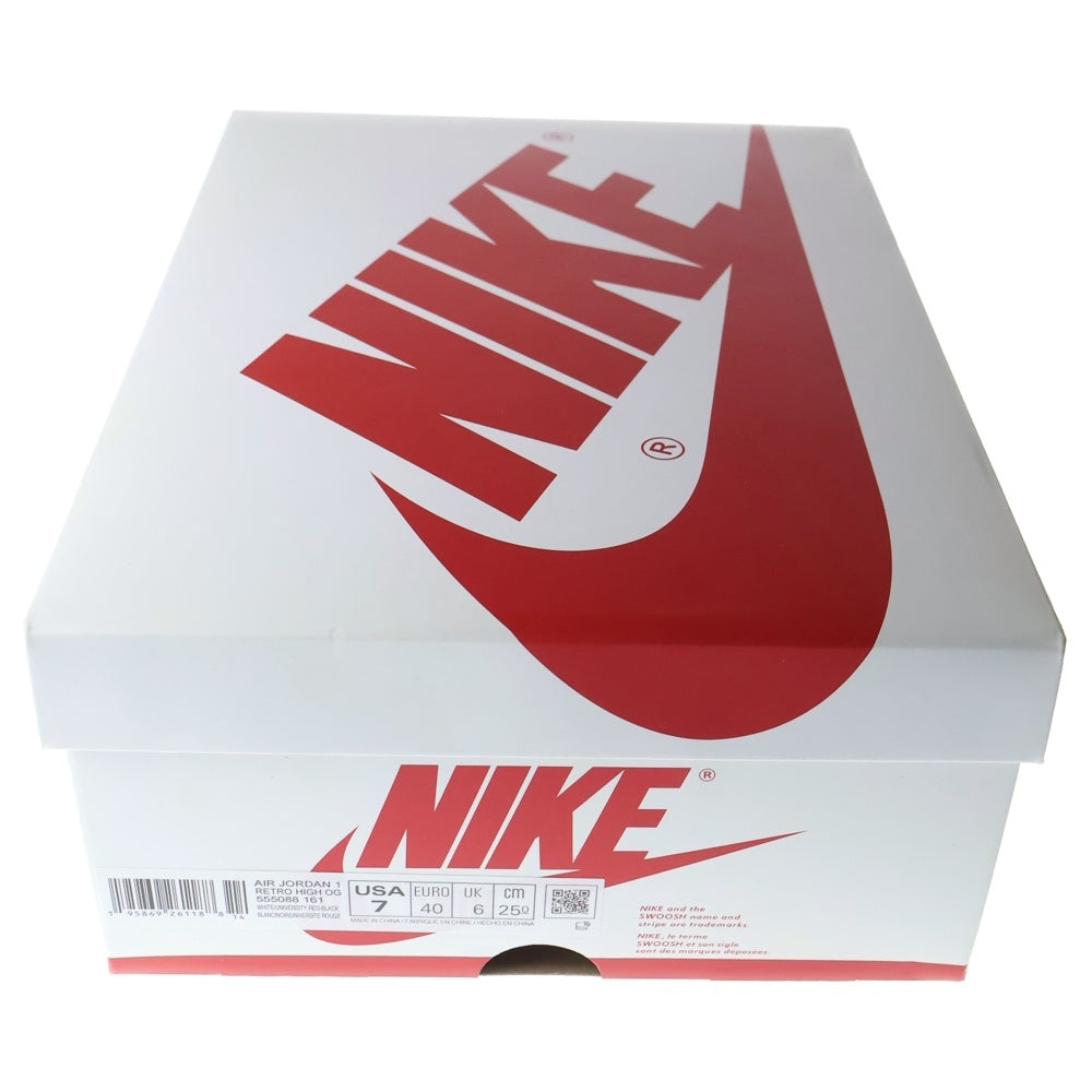 NIKE(ナイキ) AIR JORDAN 1 HIGH OG HERITAGE エアジョーダン 1 ヘリテージ ハイカットスニーカー ホワイト/レッド US7/25cm 555088-161