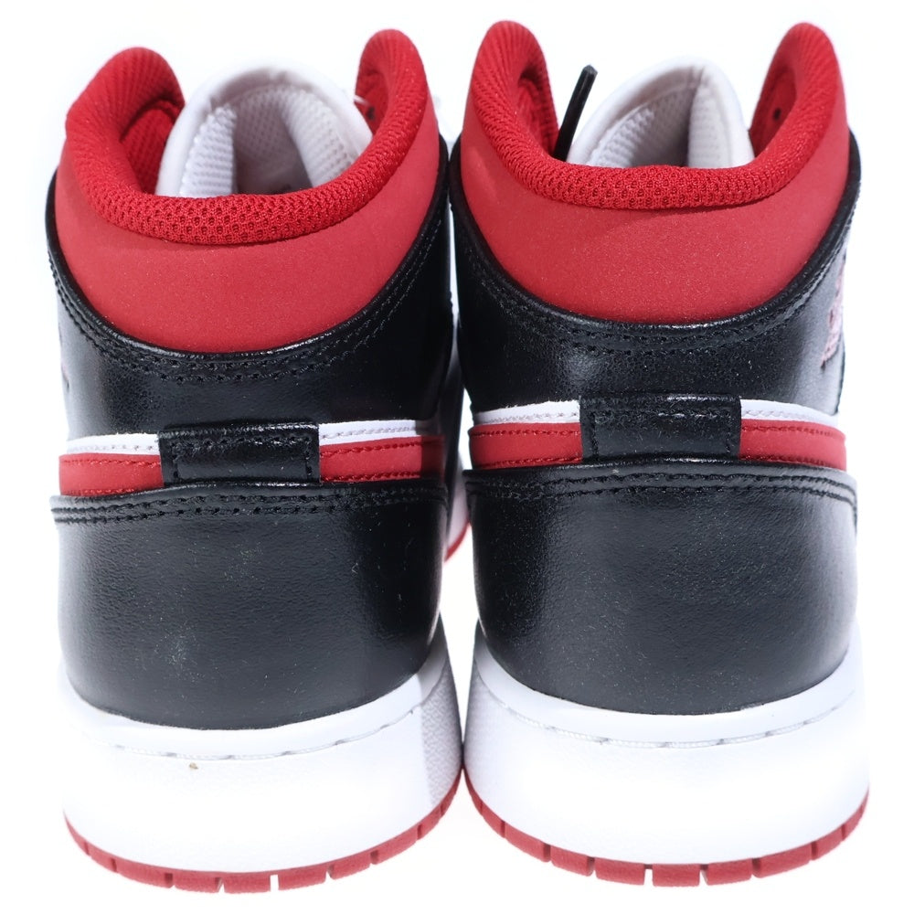 NIKE(ナイキ) AIR JORDAN 1 MID GS Gym Red エアジョーダン 1 ミッド ジムレッド ミドルカットスニーカーシューズ ブラック/ホワイト/レッド US7Y/25cm DJ4695-122