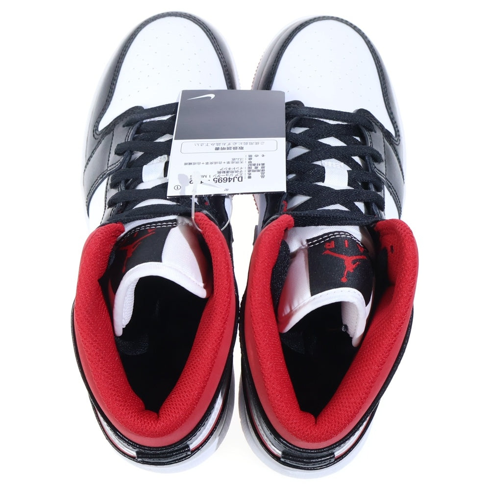 NIKE(ナイキ) AIR JORDAN 1 MID GS Gym Red エアジョーダン 1 ミッド ジムレッド ミドルカットスニーカーシューズ ブラック/ホワイト/レッド US7Y/25cm DJ4695-122