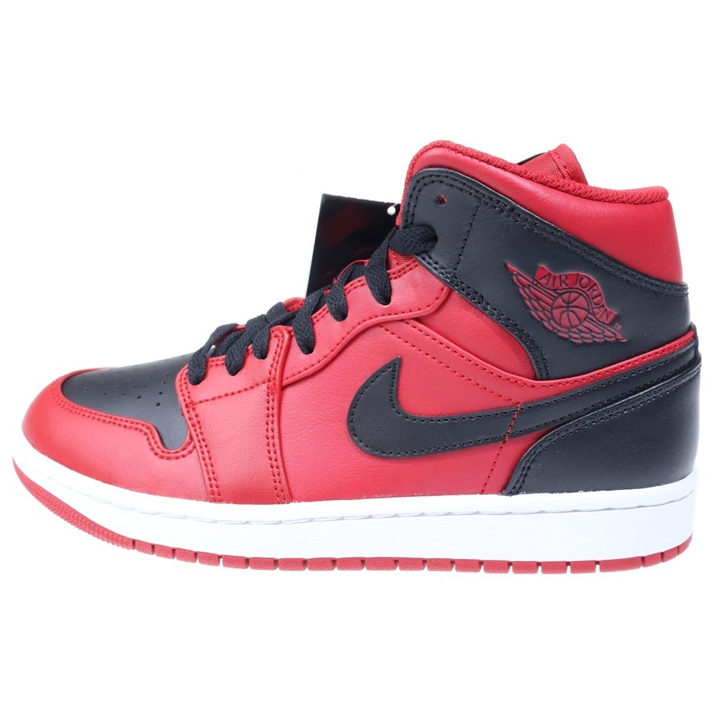 NIKE(ナイキ) AIR JORDAN 1 MID Reverse Bred エアジョーダン1 ミッド リバースブレッド ミドルカットスニーカーシューズ ブラック/レッド UD7/25cm 554724-660