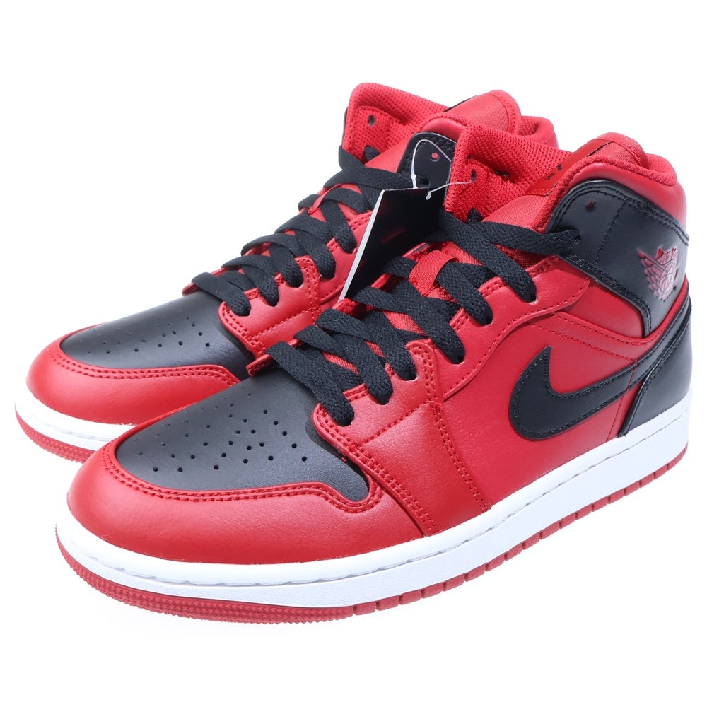 NIKE(ナイキ) AIR JORDAN 1 MID Reverse Bred エアジョーダン1 ミッド リバースブレッド ミドルカットスニーカーシューズ ブラック/レッド UD7/25cm 554724-660