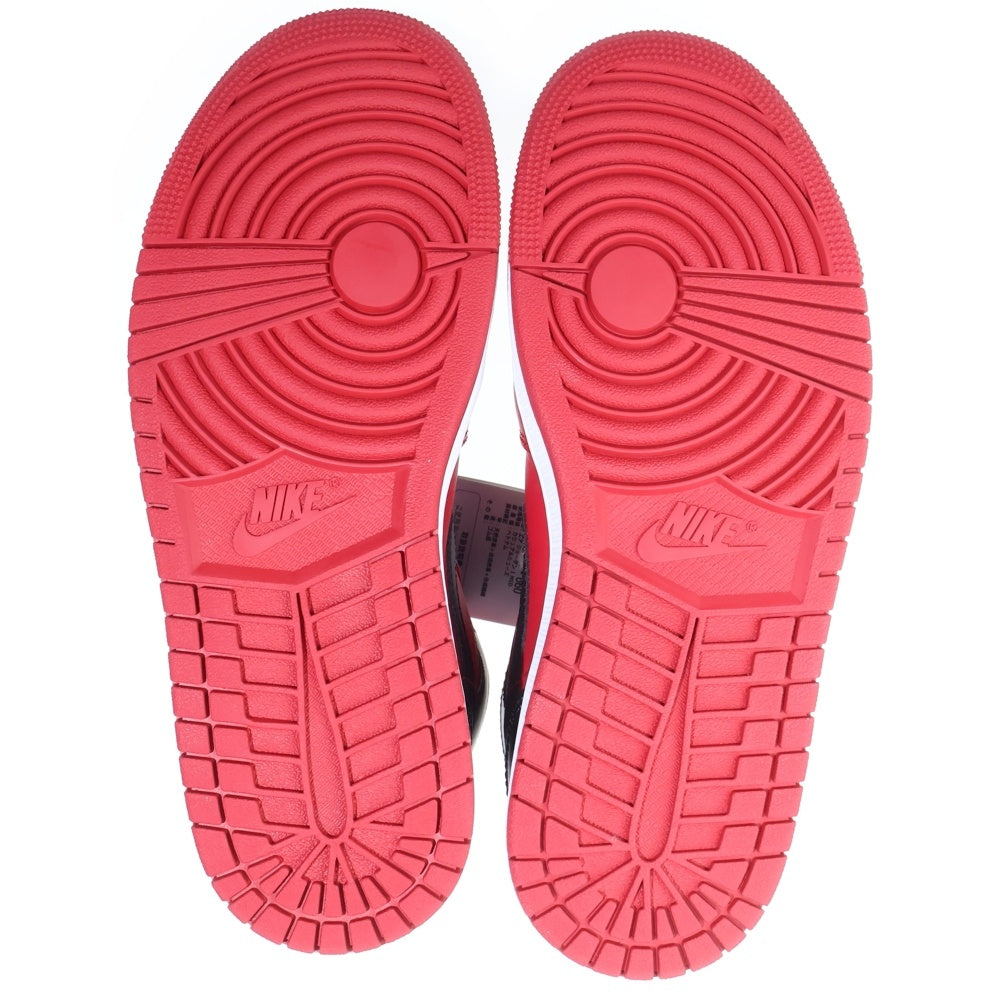 NIKE(ナイキ) AIR JORDAN 1 MID Reverse Bred エアジョーダン1 ミッド リバースブレッド ミドルカットスニーカーシューズ ブラック/レッド UD7/25cm 554724-660